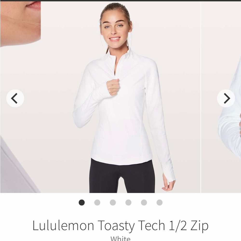 Lululemon Athletica White Toasty Tech 1/2 Zip Sweater